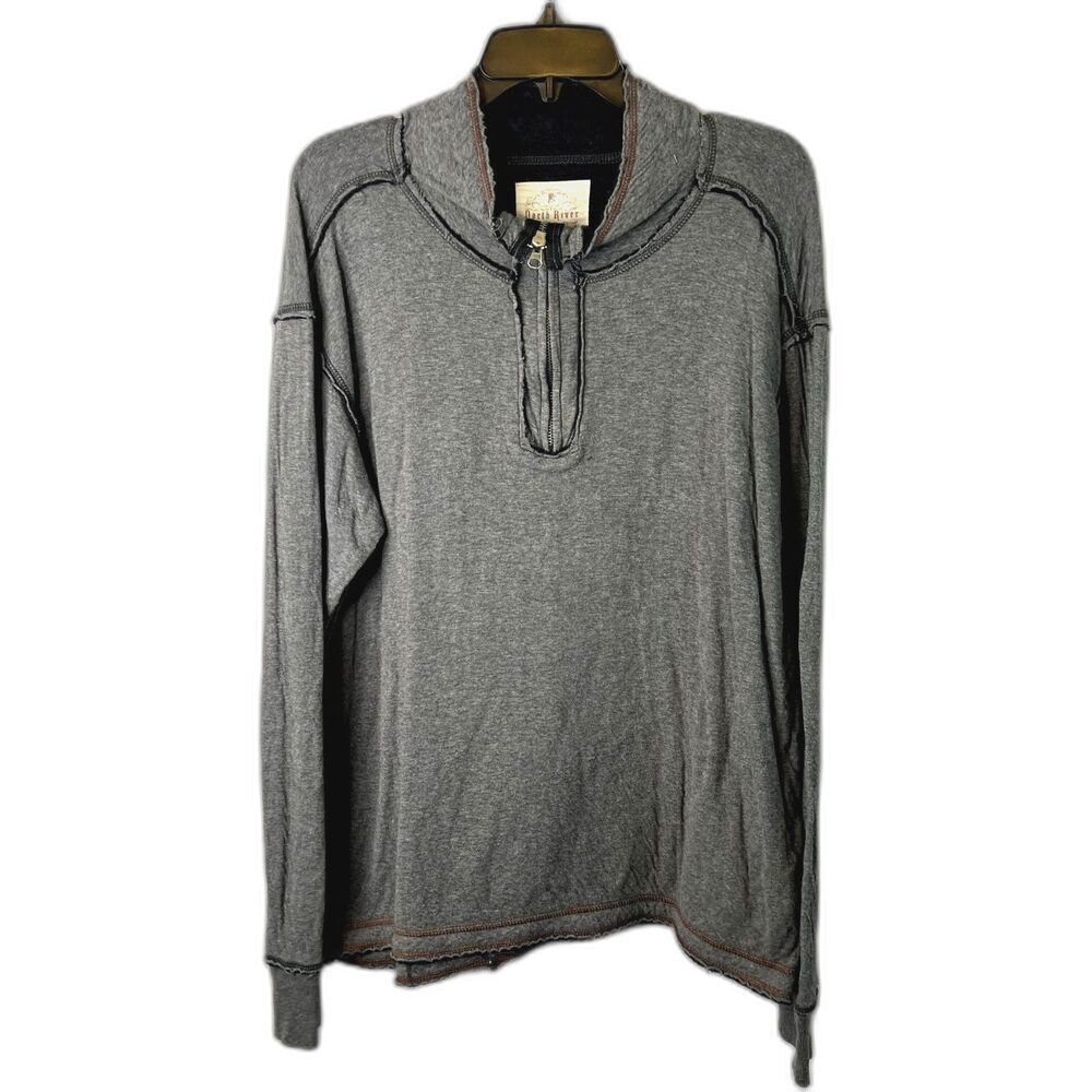 North River Raw Hem Long Sleeve 1/4 Zip Shirt Mens Size Large